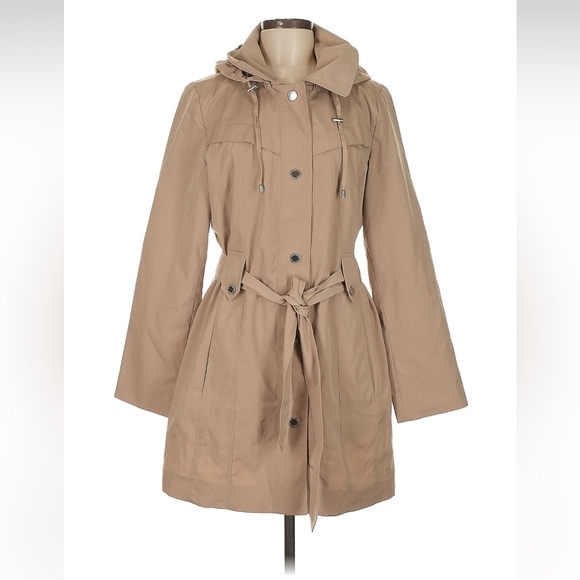 London Fog Hooded Trench Coat size medium - Picture 2 of 4